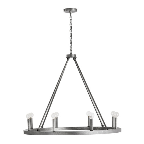 Ari Eight Light Chandelier in Etched Nickel (65|440081EN)