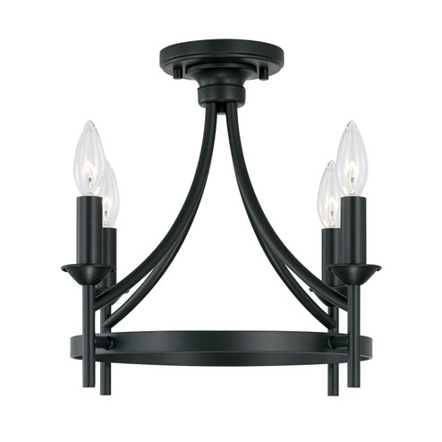 Peyton Four Light Semi-Flush Mount in Matte Black (65|242041MB)