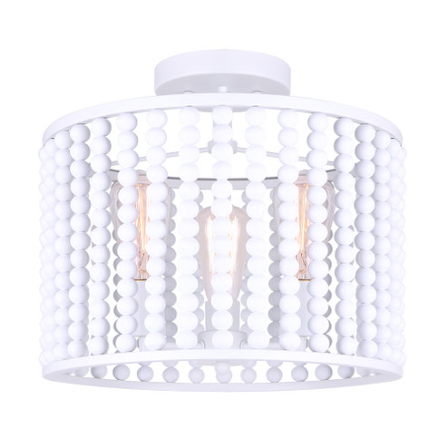 Posy Three Light Semi Flush Mount in White (387|ISF1074A03WH)