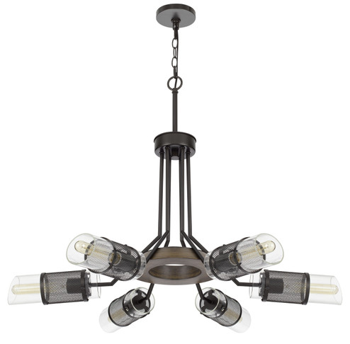 Savona Six Light Chandelier in Wood/Black (225|FX-3754-6)