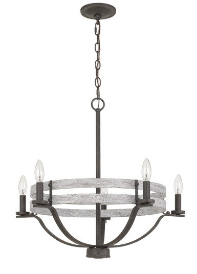 Brig Five Light Chandelier in Natural wood/Iron (225|FX-3733-5)