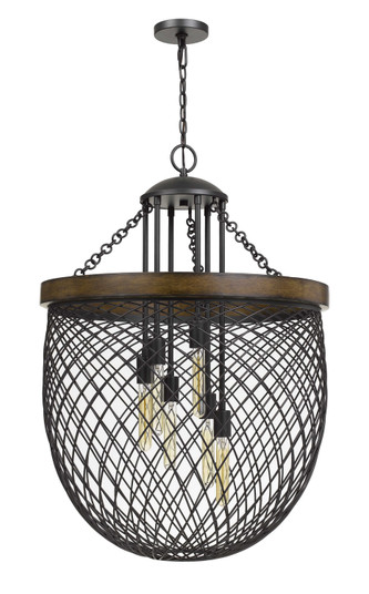 Marion Six Light Chandelier in Bronze/Wood (225|FX-3718-6)