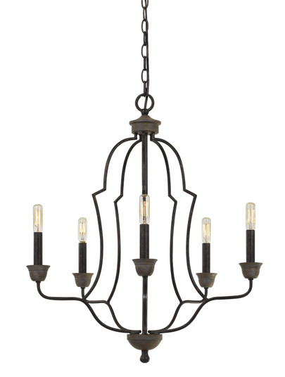 Lebrija Five Light Chandelier in Textured Bronze (225|FX-3689-5)