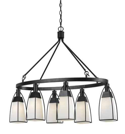 CHANNING Six Light Chandelier in Black (225|FX-3612-6)