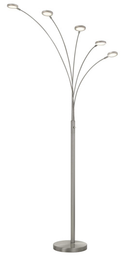 Cremona LED Arc Floor Lamp in Brushed Steel (225|BO-2873FL-5L-BS)