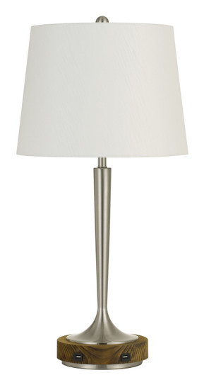 Chester One Light Table Lamp in Brushed Steel And Wood (225|BO-2778TB)