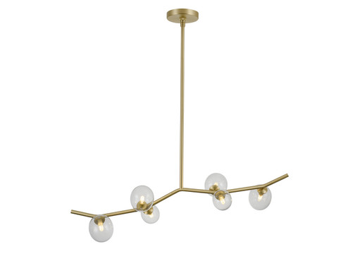 Hampton Six Light Chandelier in Brushed Brass With Clear Glass (192|HF4806-CLR)