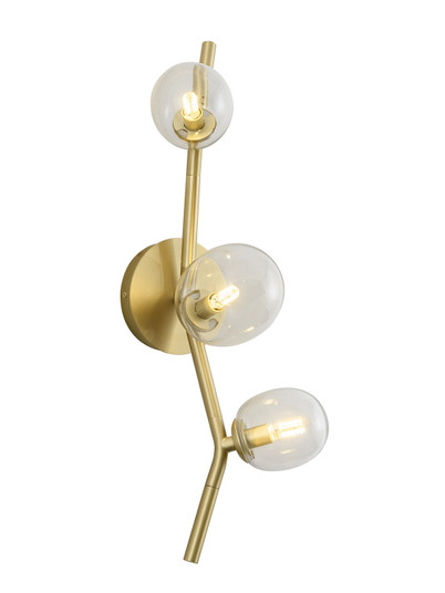 Hampton Three Light Wall Sconce in Brushed Brass With Clear Glass (192|HF4803-CLR)