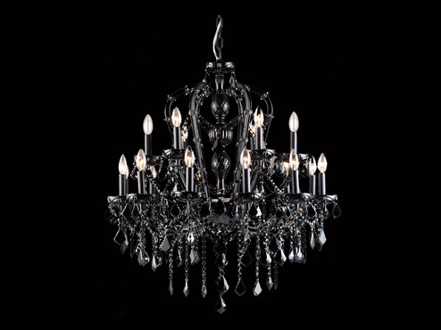 Onyx Ln. 18 Light Chandelier in Black Crystal (192|HF1040-BLK)