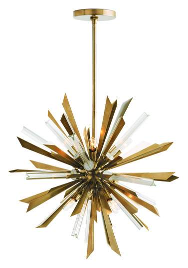 Waldorf Eight Light Chandelier in Antique Brass (314|89027)