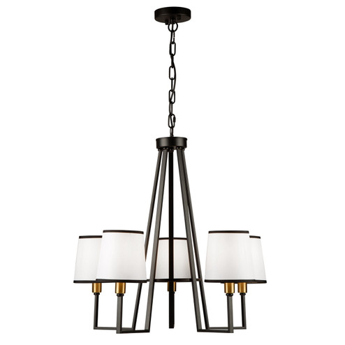 Coco Five Light Chandelier in Gold, Black (78|SC13345BK)