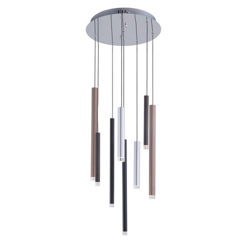 Galiano LED Chandelier in Black, Copper, Satin Aluminum (78|AC7088MU)