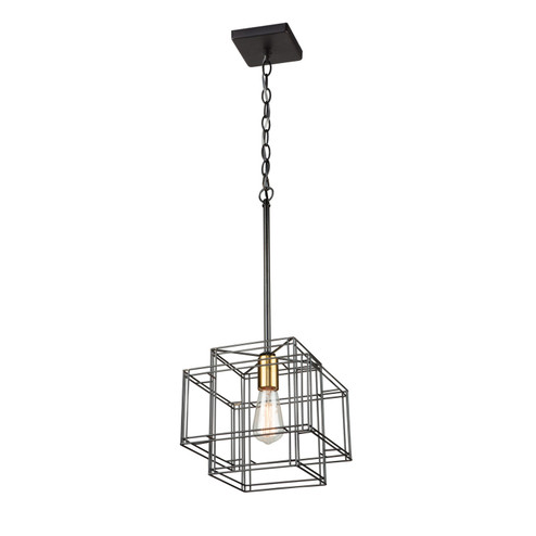 Artisan One Light Pendant in Black and Brushed Brass (78|AC11731BK)