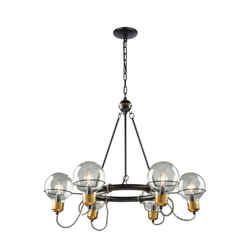 Martina Six Light Chandelier in Black and Brushed Brass (78|AC11727BK)
