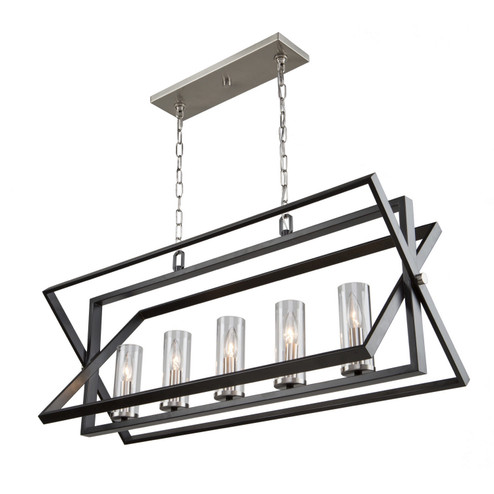 Vissini Five Light Island Pendant in Matte Black & Polished Nickel (78|AC11473)