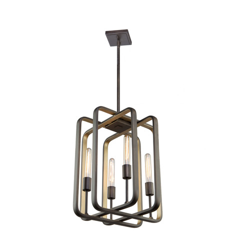 Marlborough Four Light Pendant in Oil Rubbed Bronze & Gold Leaf (78|AC11085)