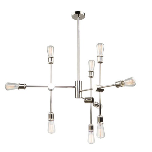 Tribeca Nine Light Chandelier in Polished Nickel (78|AC10789PN)