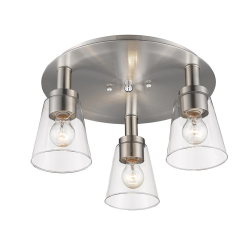 Clarence Three Light Flush Mount in Brushed Nickel (78|AC10768BN)