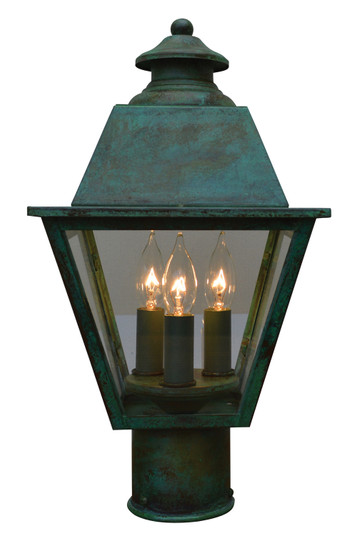 Inverness Three Light Post Mount in Verdigris Patina (37|INP-8MRCLR-VP)
