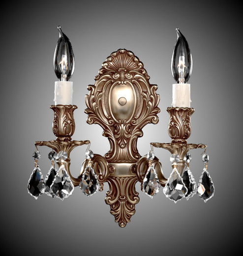 Wall Sconce Two Light Wall Sconce in Polished Brass w/Black Inlay (183|WS9422-O-12G-ST)