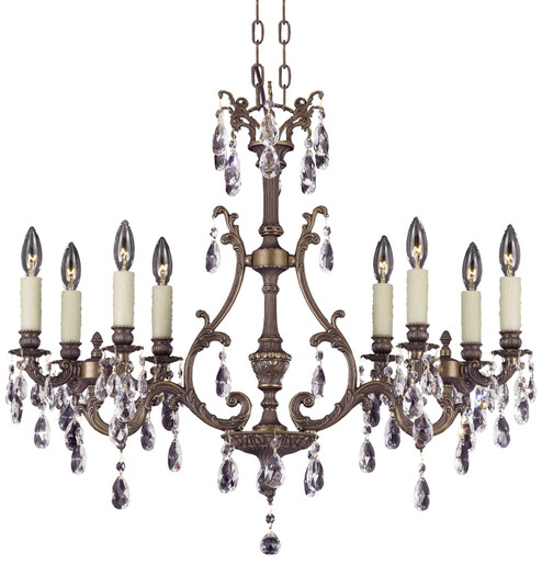 Chateau Eight Light Island Pendant in French Gold Glossy (183|IL9671-2-O-03G-PI)