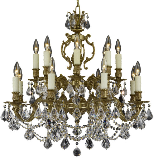 Rosetta 16 Light Chandelier in Polished Brass w/Umber Inlay (183|CH9572-A-01G-PI)