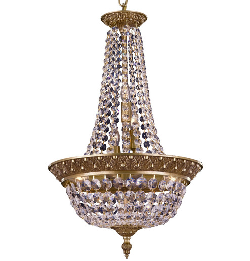 Corinthian Six Light Chandelier in True Brass (183|CH8515-P-16G)