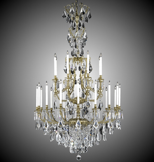 Parisian 24 Light Chandelier in Polished Brass w/Black Inlay (183|CH7336-C-12G-ST)