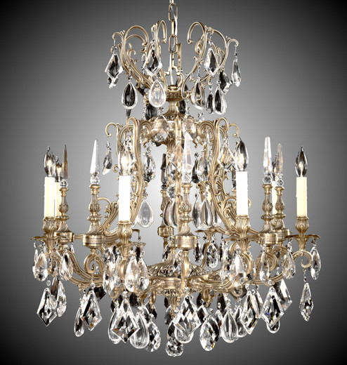 Parisian Ten Light Chandelier in French Gold Glossy (183|CH7015-O-03G-ST)