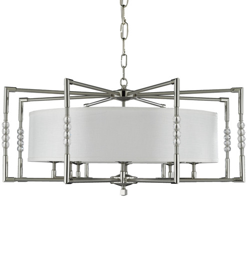 Magro Eight Light Chandelier in Pewter w/Polished Nickel Accents (183|CH3705-37G-38G-ST-HL)