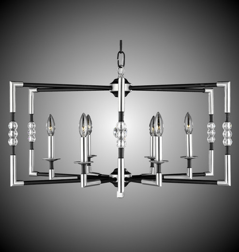 Magro Six Light Chandelier in Pewter w/Polished Nickel Accents (183|CH3604-37G-38G-ST)