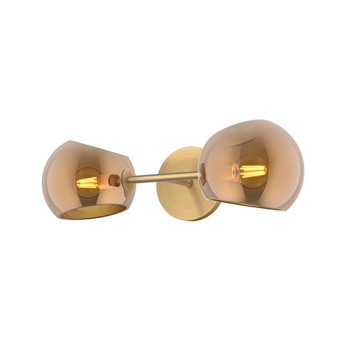 Willow Two Light Vanity in Brushed Gold/Copper Glass (452|WV548217BGCP)