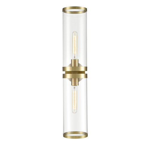 Revolve Ii Two Light Bathroom Fixture in Clear Glass/Natural Brass (452|WV311602NBCG)
