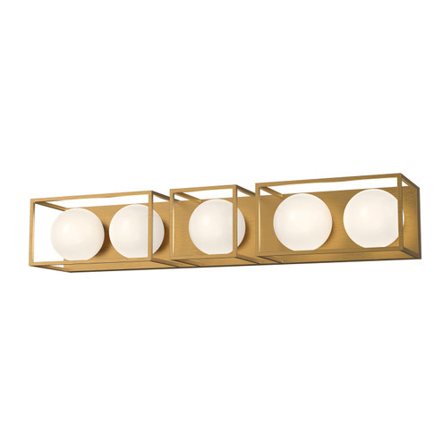 Amelia Five Light Bathroom Fixtures in Aged Gold/Opal Matte Glass (452|VL519535AGOP)