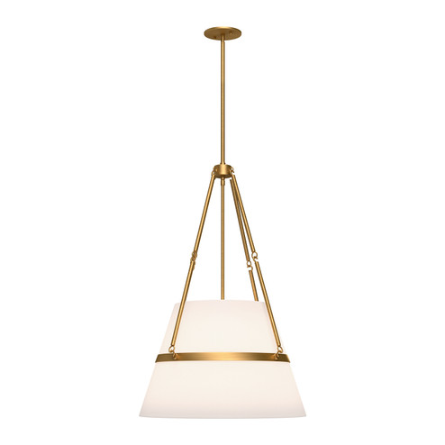 Oliver One Light Pendant in Aged Gold/White Linen (452|PD546719AGWL)