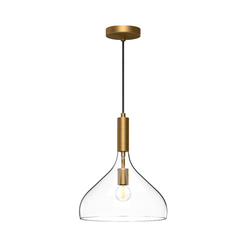 Belleview One Light Pendant in Aged Gold/Clear Glass (452|PD532312AGCL)