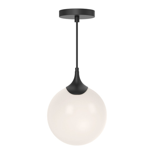 Nouveau One Light Pendant in Matte Black/Opal Matte Glass (452|PD505108MBOP)