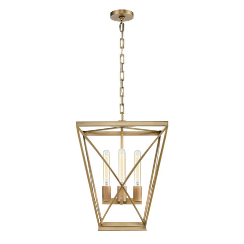 Lattice Four Light Pendant in Vintage Brass (452|PD309616VB)