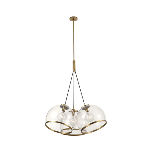 Coast Three Light Pendant in Clear Glass/Vintage Brass (452|PD304003VBCG)