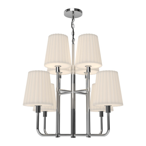 Plisse Eight Light Chandelier in Chrome/Opal Matte Glass (452|CH628830CHOP)