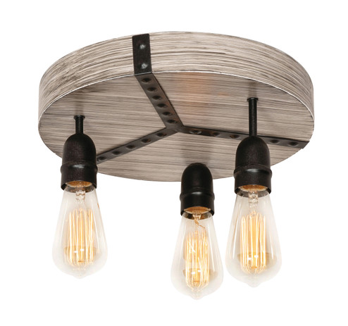Noah Three Light Ceiling Mount in Distressed Grey and Black (162|NOAC13MBDG)