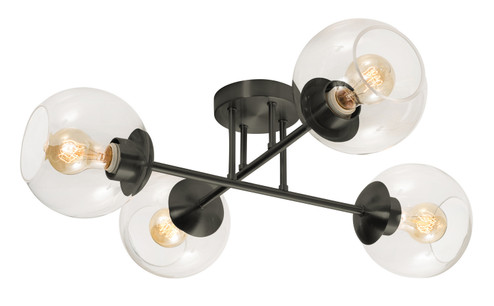 Jamie Four Light Flush Mount in Black (162|JAMC24MBBK)