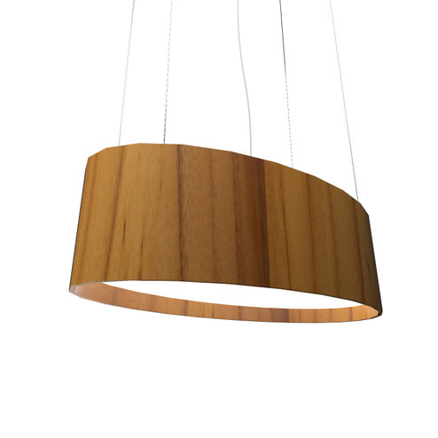 Oval LED Pendant in Teak (486|287LED.12)