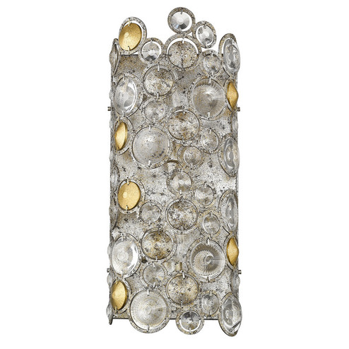 Vitozzi Two Light Wall Sconce in Antique Silver Leaf (106|TW40005ASL)