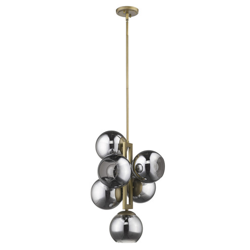 Lunette Six Light Pendant in Aged Brass (106|TP20035AB)