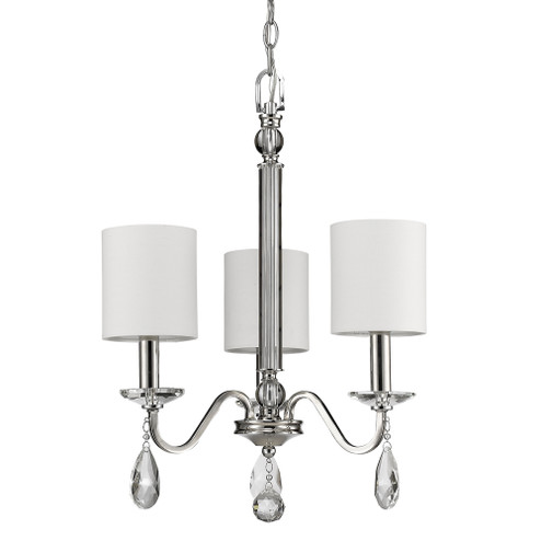 Lily Three Light Chandelier in Polished Nickel (106|IN11051PN)