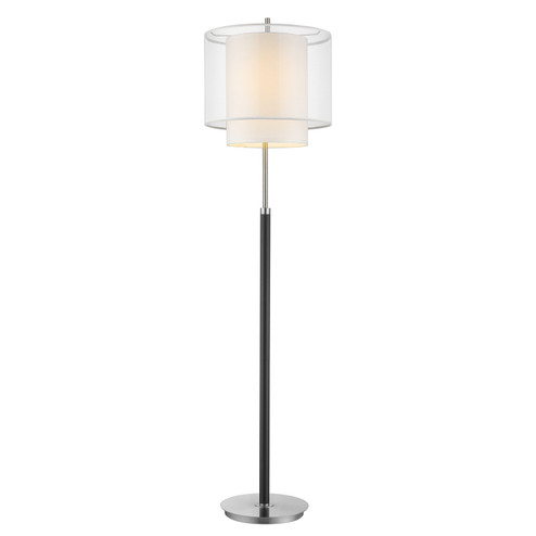 Roosevelt One Light Floor Lamp in Espresso/ Brushed Nickel (106|BF7164)
