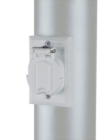 Lamp Post Accessories Electric Outlet in Gloss White (106|338WH)