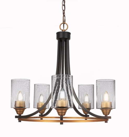 Paramount Five Light Chandelier in Matte Black & Brass (200|3405-MBBR-300)