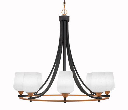 Paramount Eight Light Chandelier in Matte Black & Brass (200|3408-MBBR-211)